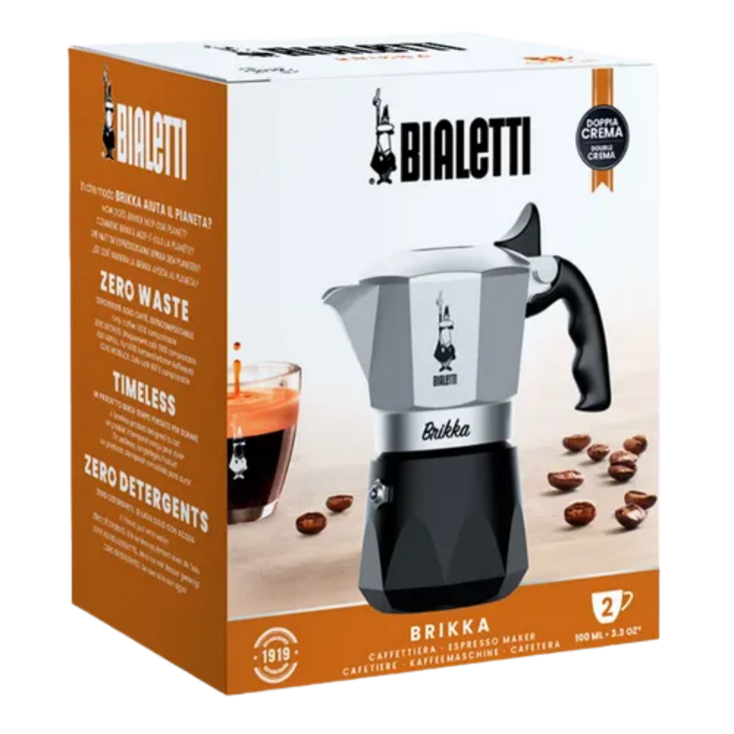 Bialetti Brikka – מקינטה 2 כוסות עם Doppia Crema